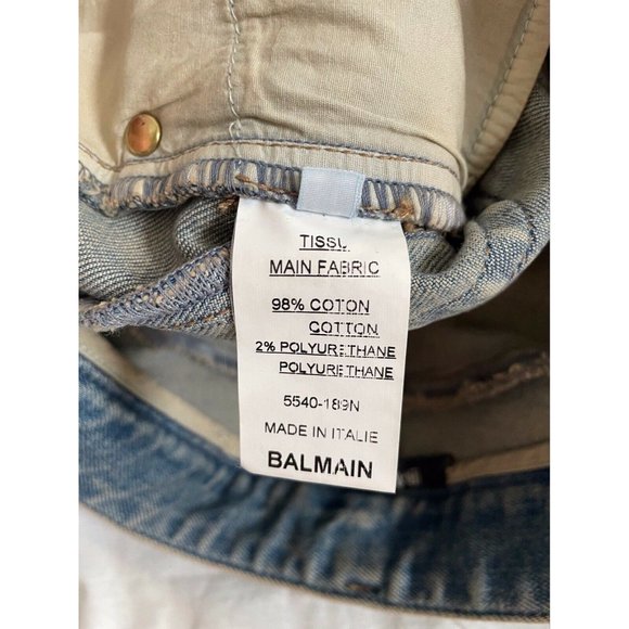 Balmain Women's Moto-style Distressed Low-Rise 36 - Picture 11 of 12